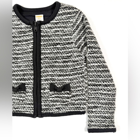 GYMBOREE Girls Zip Front Tweed Cardigan Jacket XS 4 Classic Chic Preppy - Picture 4 of 10
